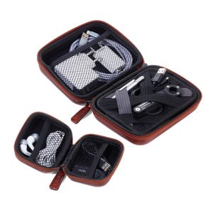 Troika Onpack Sæt med 2 x hårde EDC Organizer etui tasker til makeup, elektronik og tilbehør