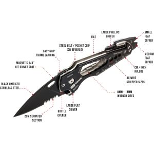 SmartKnife+ Foldekniv og 15-i-1 Multiværktøj